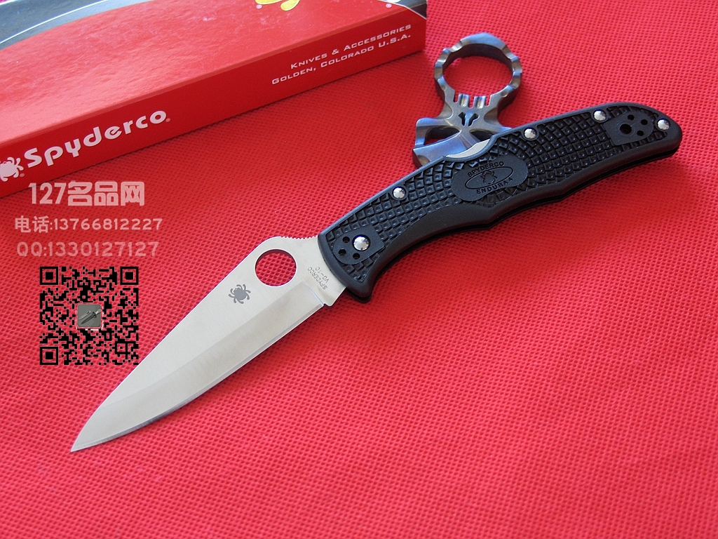 美国蜘蛛SPYDERCO C10PBK 巅峰全刃战术折刀