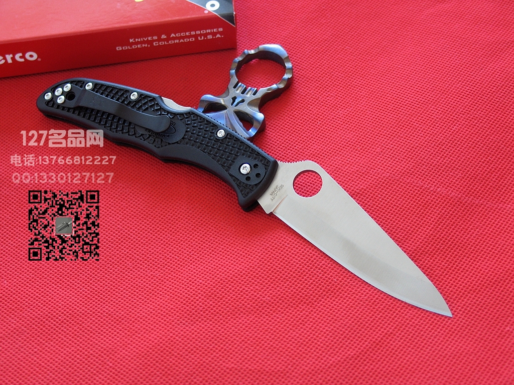 美国蜘蛛SPYDERCO C10PBK 巅峰全刃战术折刀