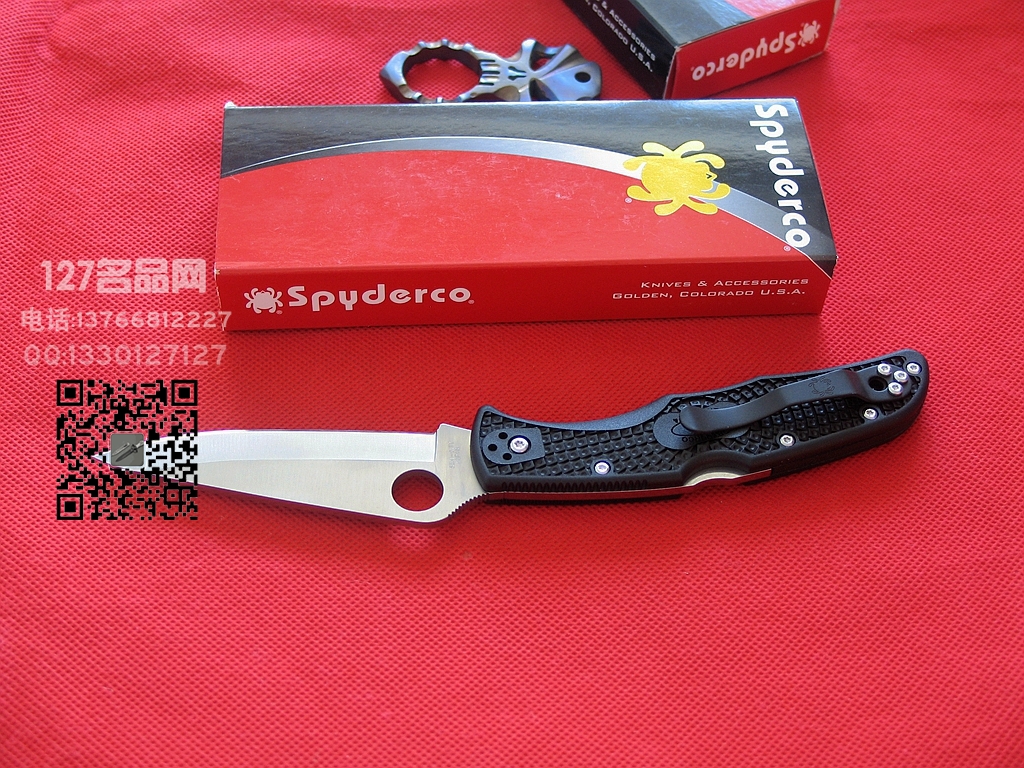 美国蜘蛛SPYDERCO C10PBK 巅峰全刃战术折刀