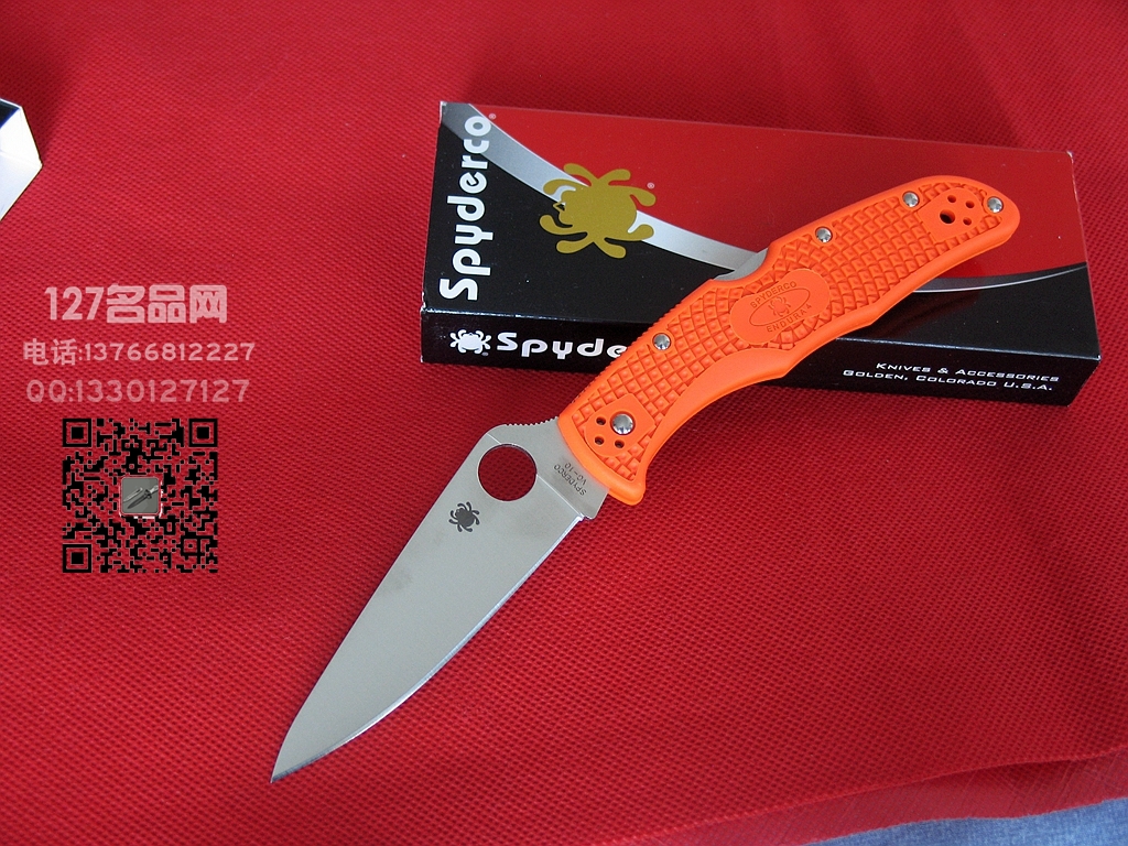 美国蜘蛛SPYDERCO C10FPOR颠峰战士橙色 127名刀网