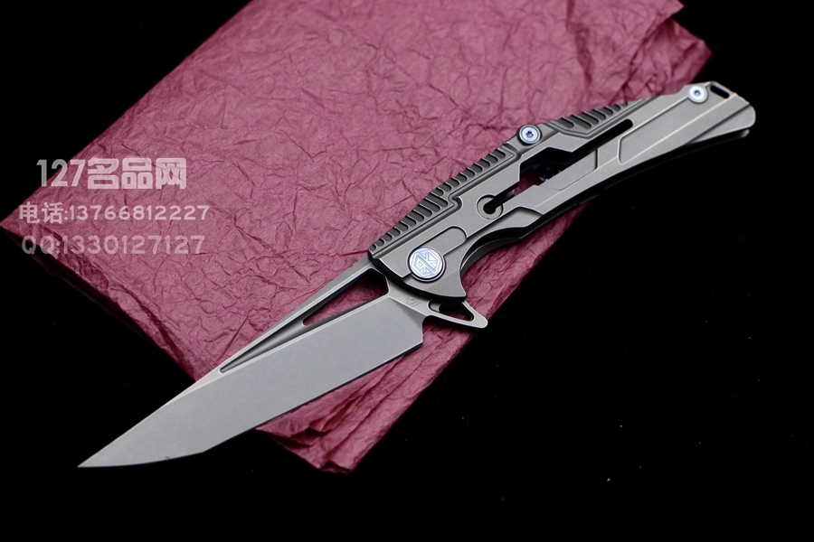 Rike Knife M2 S35VN刃材 钛合金一体框架锁 鱼鳍快开折刀