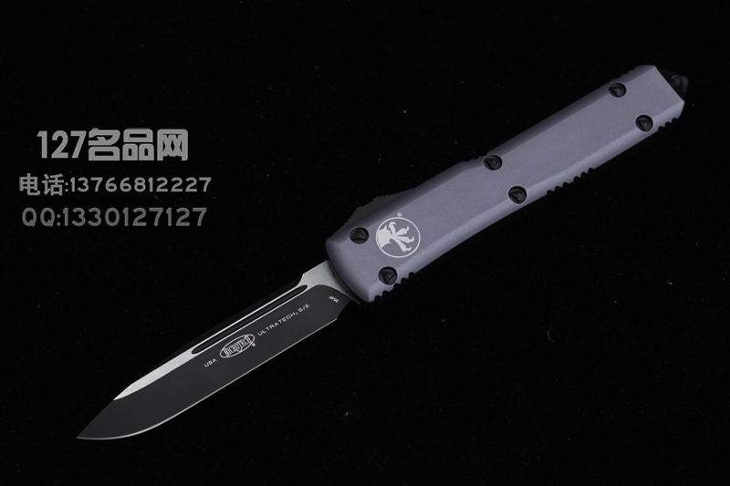 美国微技术Microtech 121-1GY灰色手柄单锋直跳