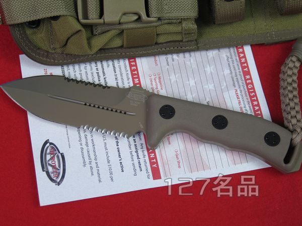 美国微技术Microtech 104-2双面半齿战斗刀 军刀 127名品网