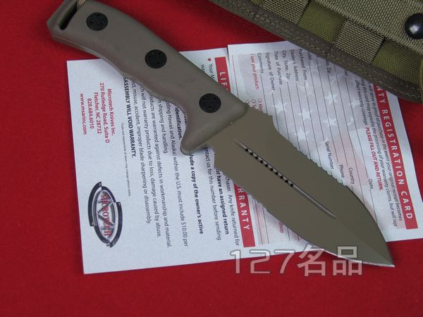美国微技术Microtech 104-2双面半齿战斗刀 军刀 127名品网
