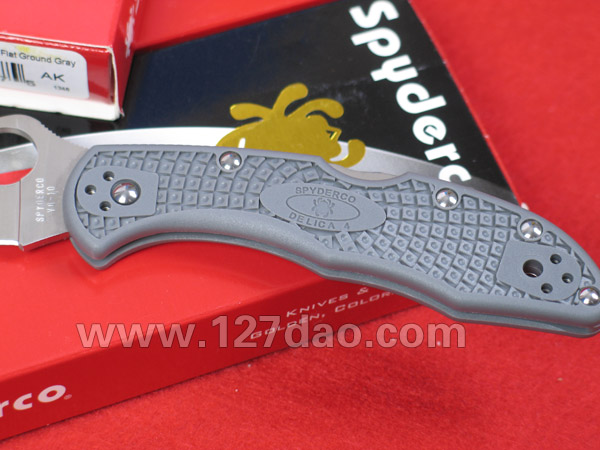 美国蜘蛛SPYDERCO C11FPGY灰色柄  127名刀网