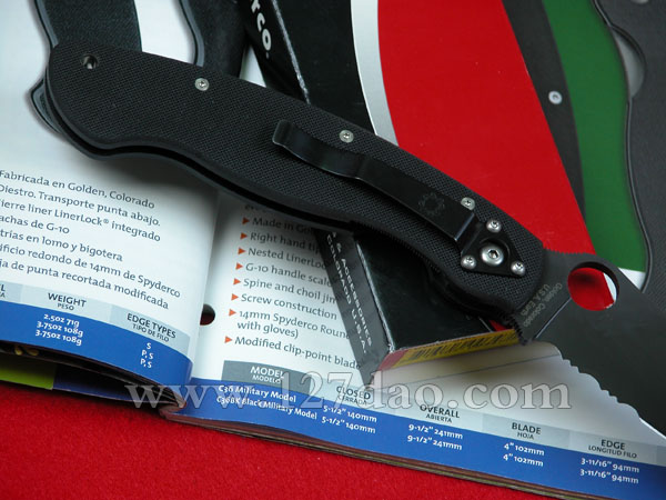 美国蜘蛛SPYDERCO  C36GPSBK  127名刀网