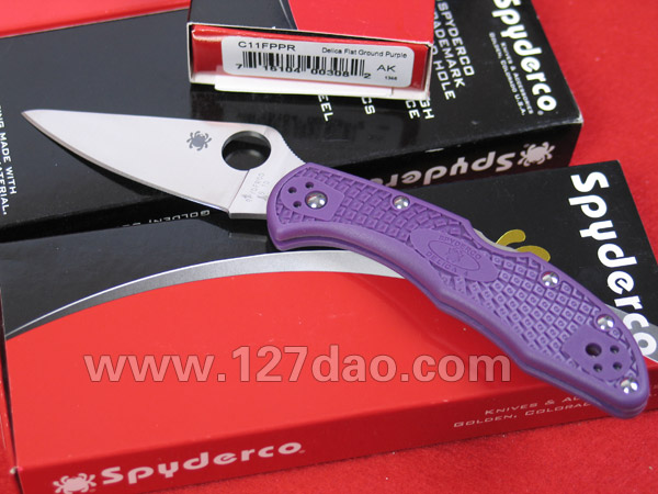 美国蜘蛛SPYDERCO  C11FPPR紫色折刀  127名刀网