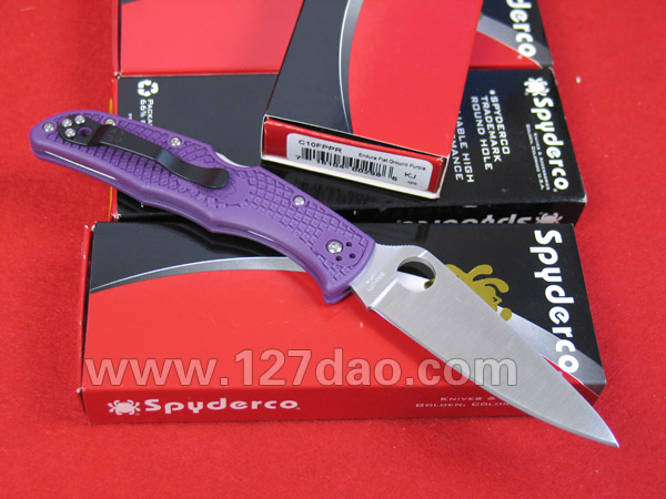 美国蜘蛛SPYDERCO  C10FPPR巅峰紫色  127名刀网
