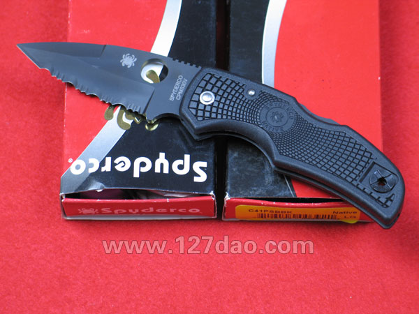 美国蜘蛛SPYDERCO  C41PSBBK黑色折刀  127名刀网