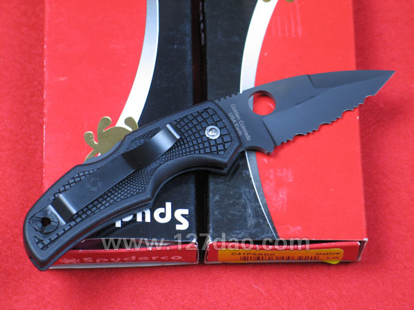 美国蜘蛛SPYDERCO  C41PSBBK黑色折刀  127名刀网
