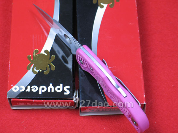 美国蜘蛛SPYDERCO  C41PPN粉色折刀  127名刀网