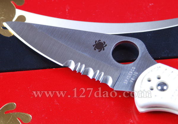 美国蜘蛛SPYDERCO   CIIPSWH平刃白柄折刀   127名刀网