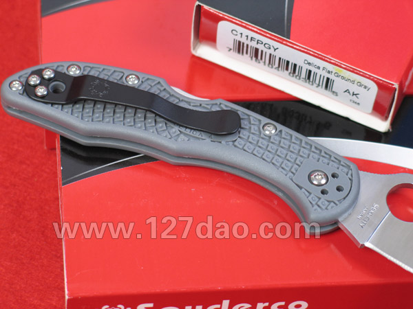 美国蜘蛛SPYDERCO C11FPGY灰色柄  127名刀网