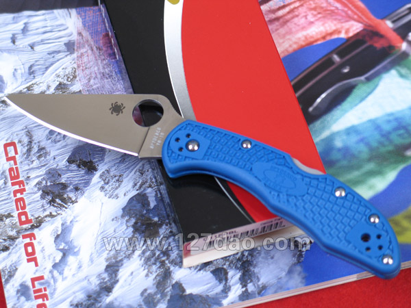 美国蜘蛛SPYDERCO C11FPBL 蓝色全刃