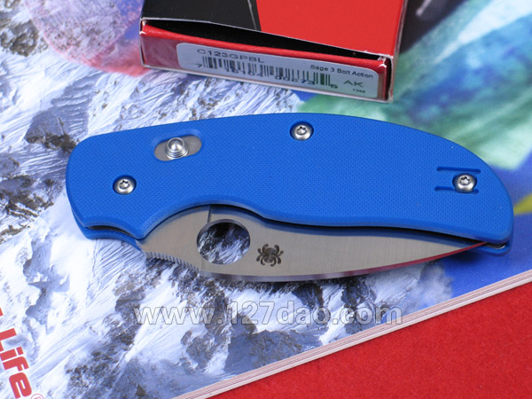 美国蜘蛛SPYDERCO  C123GPBL蓝色圣者  127名刀网