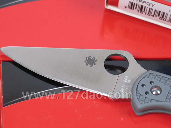 美国蜘蛛SPYDERCO C11FPGY灰色柄  127名刀网