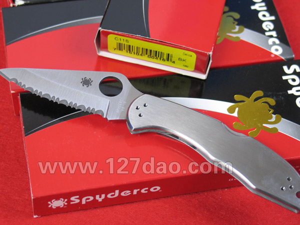 美国蜘蛛SPYDERCO C11S钢柄  127名刀网
