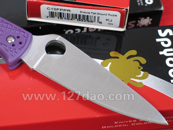 美国蜘蛛SPYDERCO  C10FPPR巅峰紫色  127名刀网