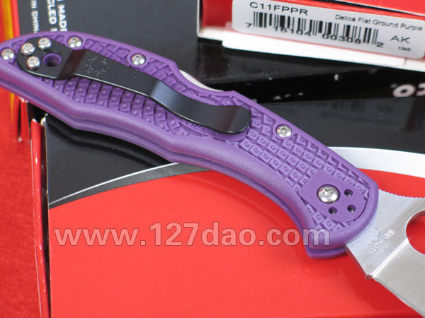 美国蜘蛛SPYDERCO  C11FPPR紫色折刀  127名刀网