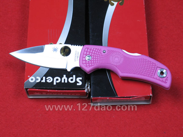 美国蜘蛛SPYDERCO  C41PPN粉色折刀  127名刀网