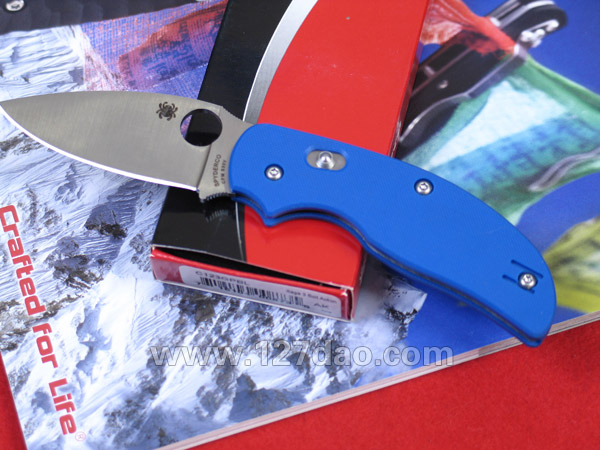 美国蜘蛛SPYDERCO  C123GPBL蓝色圣者  127名刀网