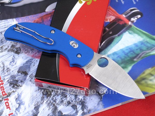美国蜘蛛SPYDERCO  C123GPBL蓝色圣者  127名刀网