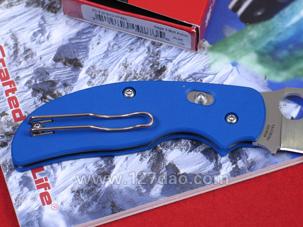 美国蜘蛛SPYDERCO  C123GPBL蓝色圣者  127名刀网