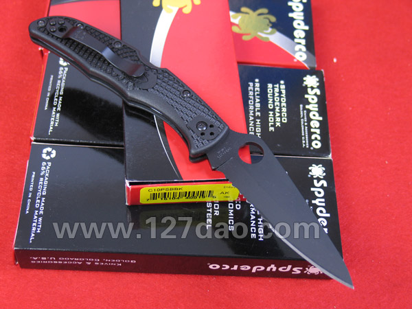 美国蜘蛛SPYDERCO   C10PSBBK黑色   127名刀网