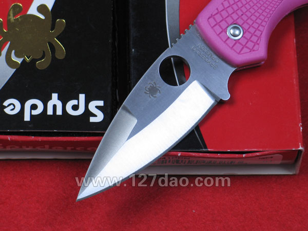 美国蜘蛛SPYDERCO  C41PPN粉色折刀  127名刀网
