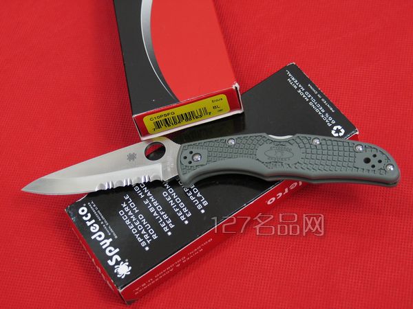 美国蜘蛛SPYDERCO  C10PSFG半齿折刀  127名刀网