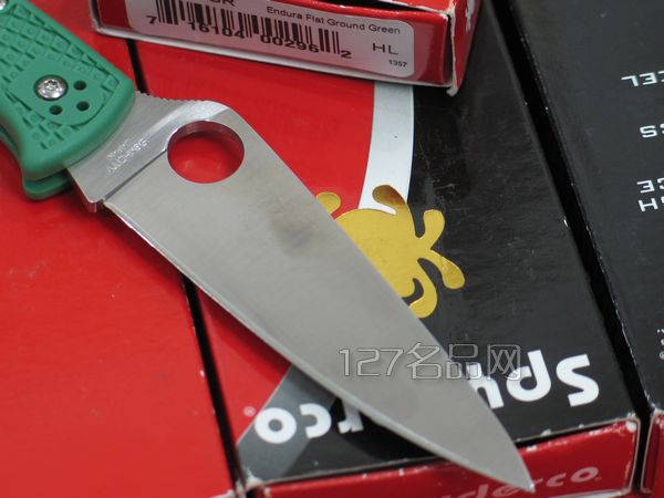 美国蜘蛛SPYDERCO C10FPGR绿柄全刃折刀   127名刀网