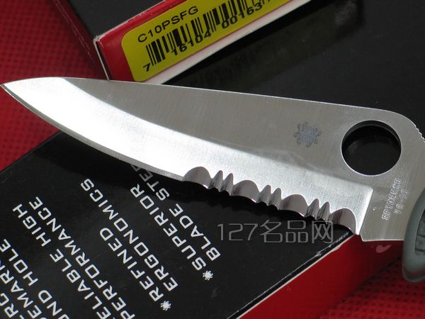 美国蜘蛛SPYDERCO  C10PSFG半齿折刀  127名刀网