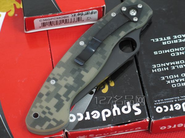 美国蜘蛛SPYDERCO C36GPCMOBK军用迷彩版   127名刀网