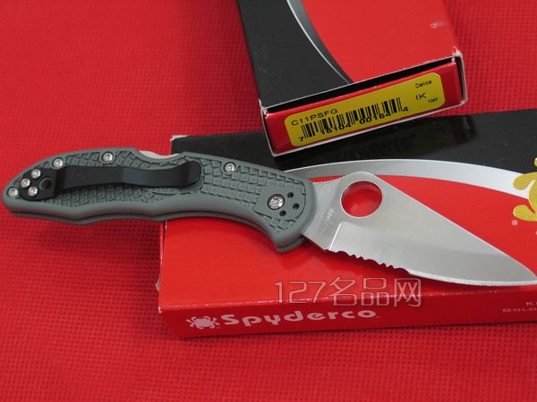美国蜘蛛SPYDERCO  C11psfg绿版半折刀齿  127名刀网