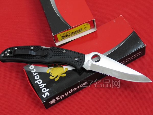 美国蜘蛛SPYDERCO C10PSBK半齿折刀  127名刀网