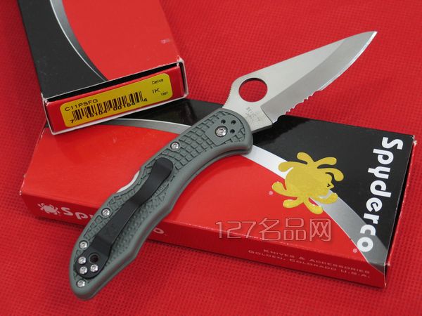 美国蜘蛛SPYDERCO  C11psfg绿版半折刀齿  127名刀网