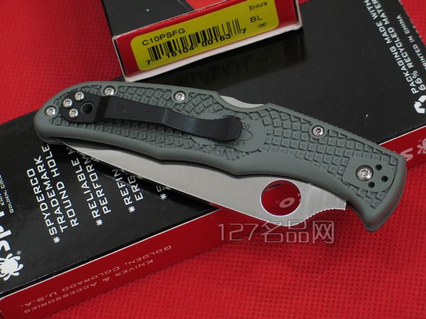 美国蜘蛛SPYDERCO  C10PSFG半齿折刀  127名刀网