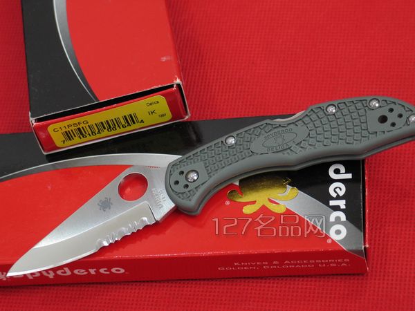 美国蜘蛛SPYDERCO  C11psfg绿版半折刀齿  127名刀网
