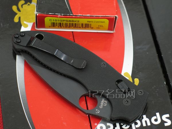 美国蜘蛛SPYDERCO C101GPSBBK2黑色半齿  127名刀网