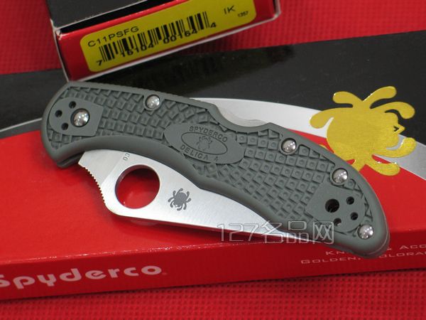 美国蜘蛛SPYDERCO  C11psfg绿版半折刀齿  127名刀网