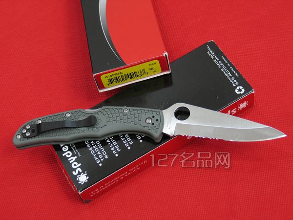 美国蜘蛛SPYDERCO  C10PSFG半齿折刀  127名刀网
