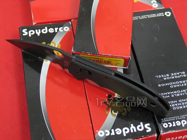 美国蜘蛛SPYDERCO C101GPSBBK2黑色半齿  127名刀网