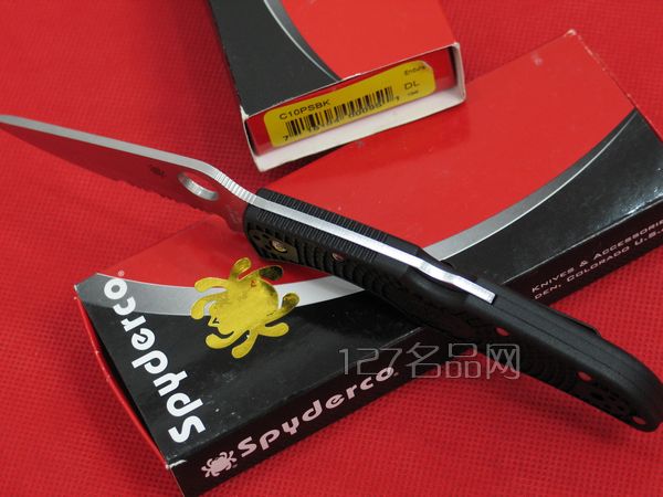 美国蜘蛛SPYDERCO C10PSBK半齿折刀  127名刀网