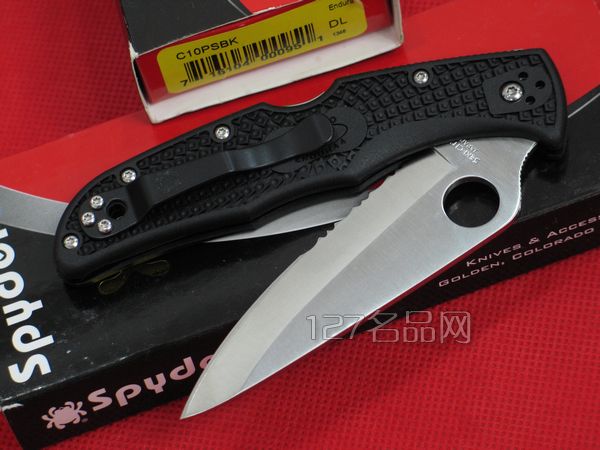 美国蜘蛛SPYDERCO C10PSBK半齿折刀  127名刀网
