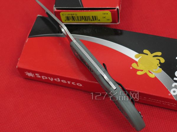 美国蜘蛛SPYDERCO  C11psfg绿版半折刀齿  127名刀网
