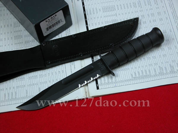 美国卡巴KA-BAR 1212半齿战术直刀