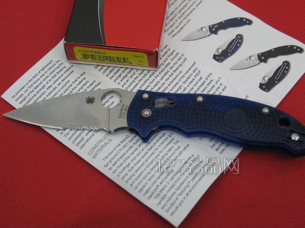 美国蜘蛛SPYDERCO C101PSBL2代半齿  127名刀网