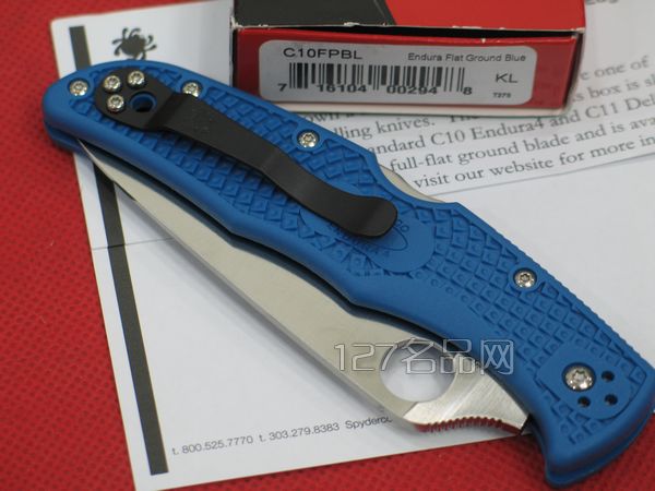 美国蜘蛛SPYDERCO C10FPBL蓝柄全刃