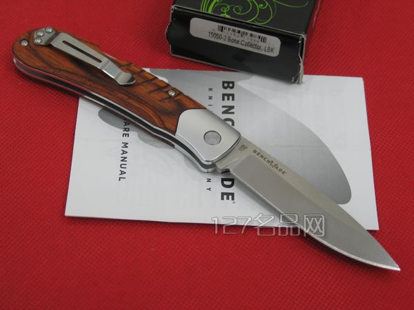 美国蝴蝶Benchmade15050-2檀木柄折刀