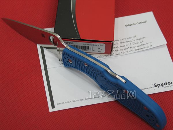 美国蜘蛛SPYDERCO C10FPBL蓝柄全刃